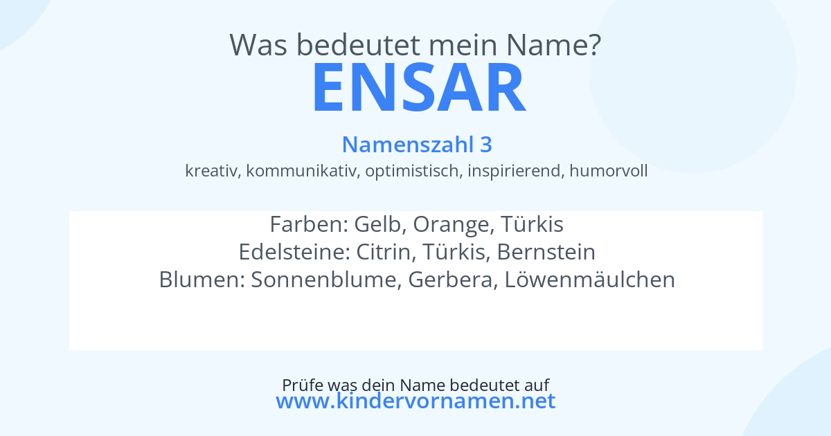 Was bedeutet der Name Ensar?