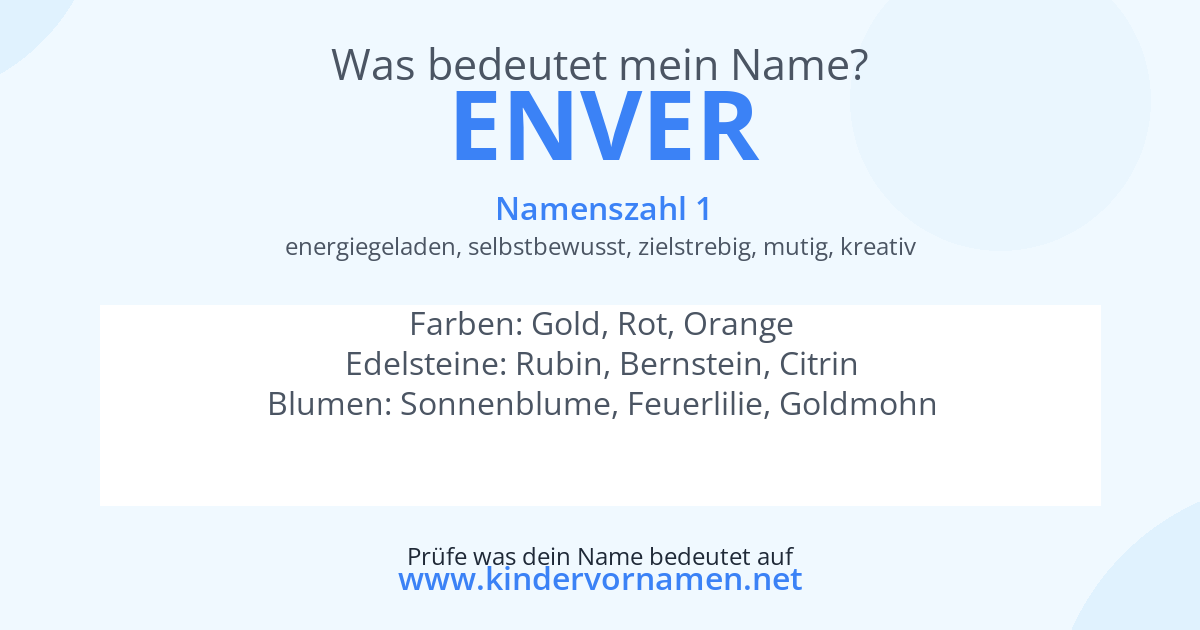 Was bedeutet der Name Enver?
