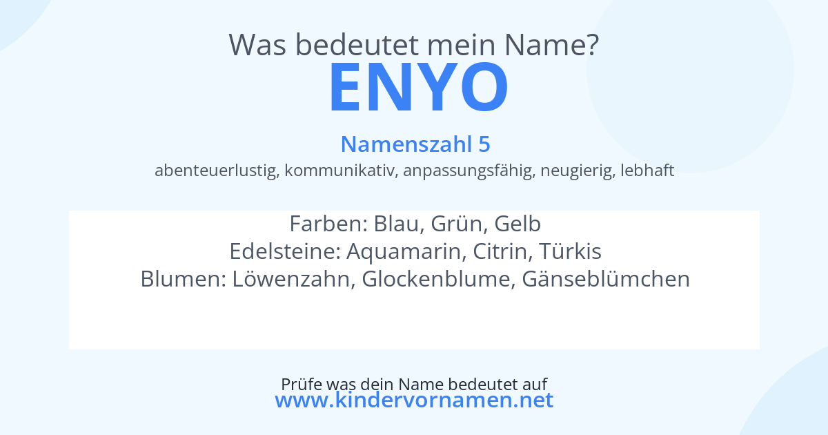 Was bedeutet der Name Enyo?