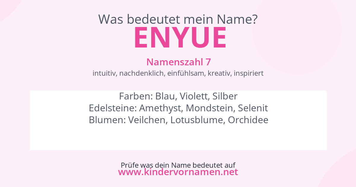 Was bedeutet der Name Enyue?