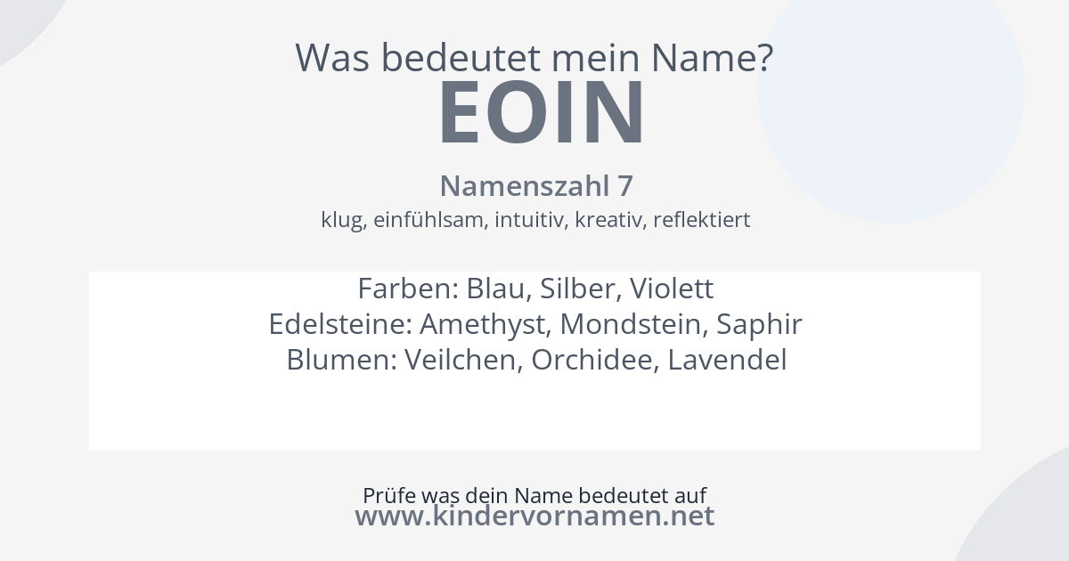 Was bedeutet der Name Eoin?