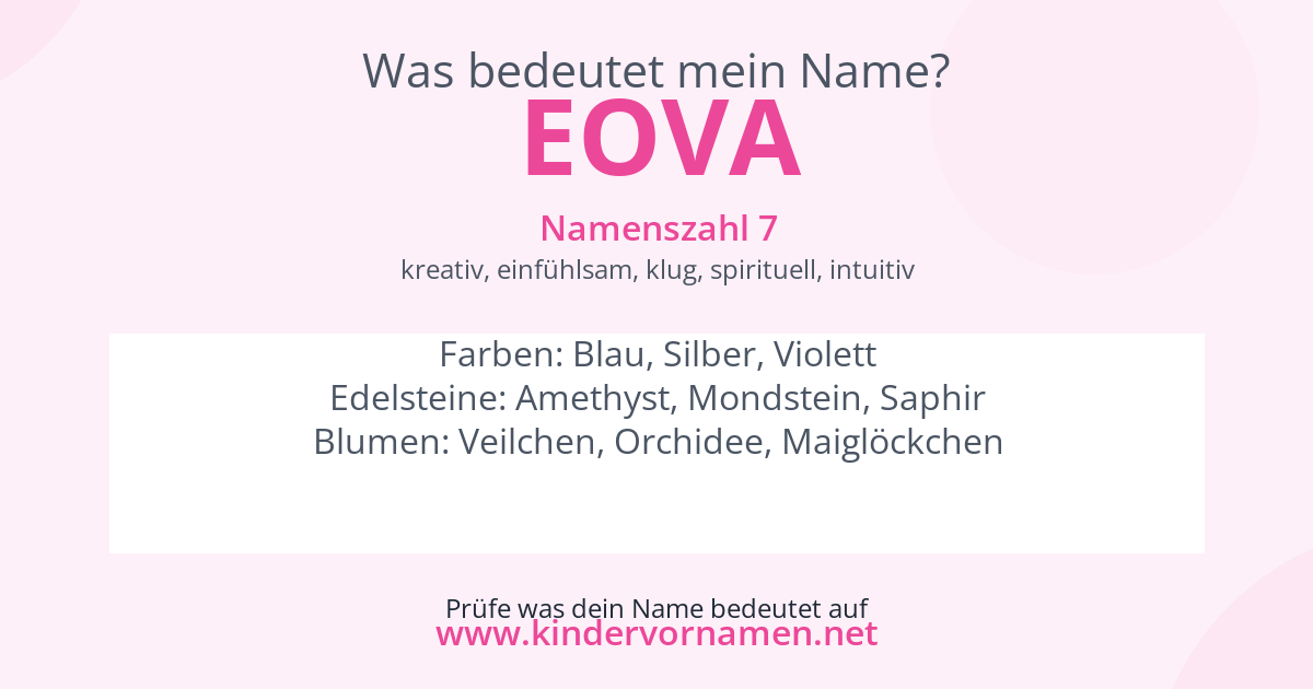 Was bedeutet der Name Eova?