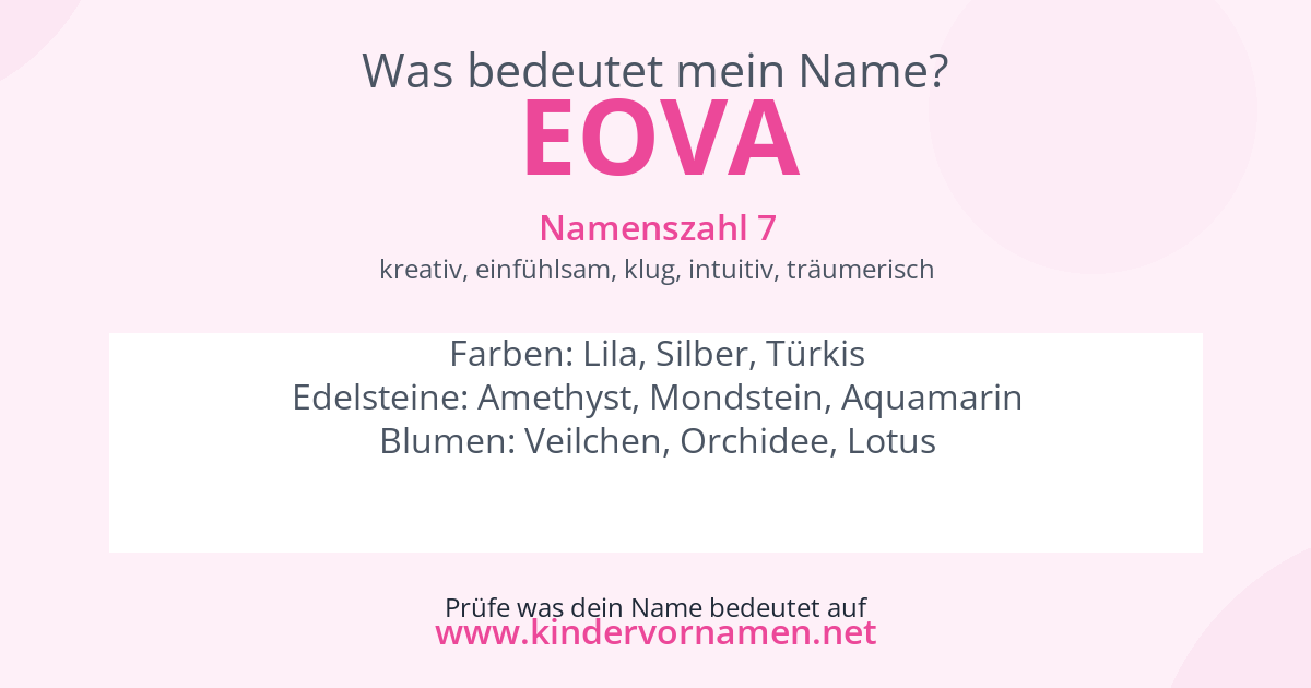 Was bedeutet der Name Eova?
