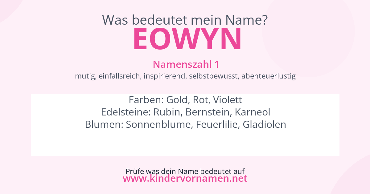 Was bedeutet der Name Eowyn?
