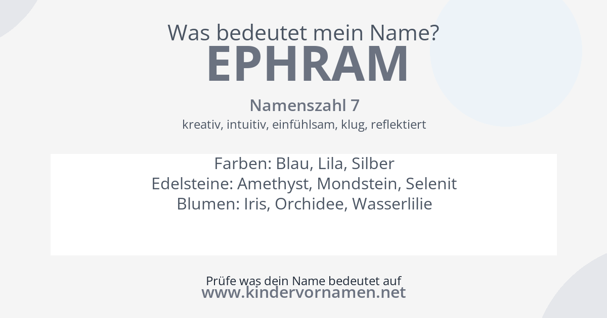 Was bedeutet der Name Ephram?