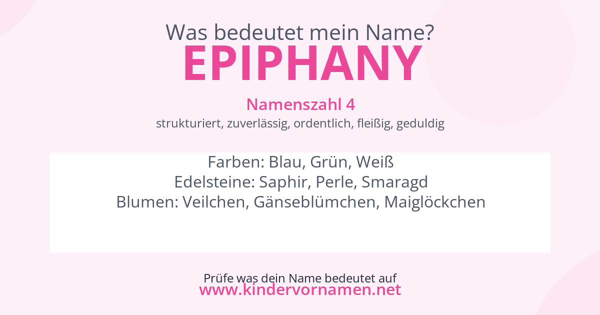 Was bedeutet der Name Epiphany?