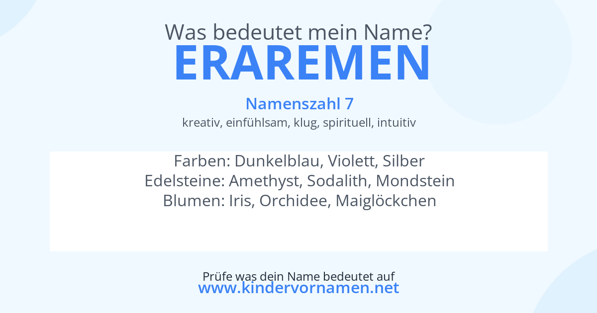 Was bedeutet der Name Eraremen?