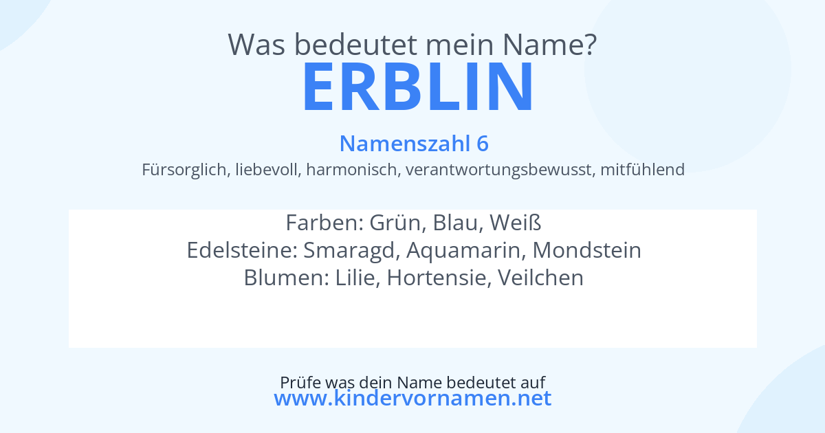 Was bedeutet der Name Erblin?