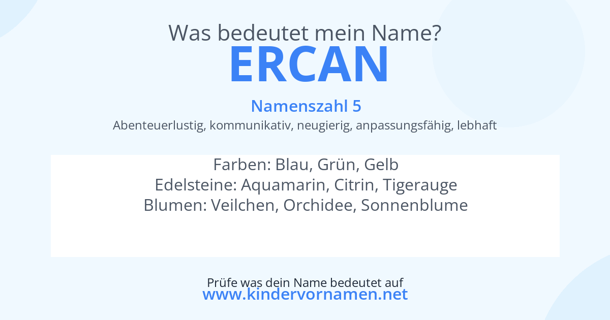 Was bedeutet der Name Ercan?
