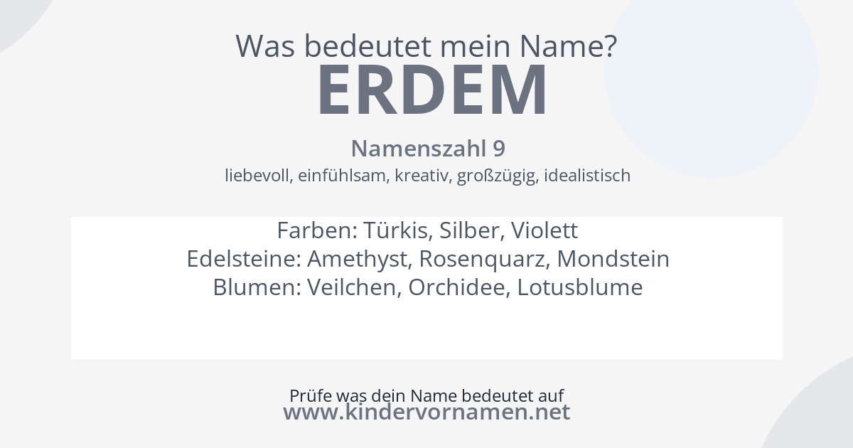 Was bedeutet der Name Erdem?