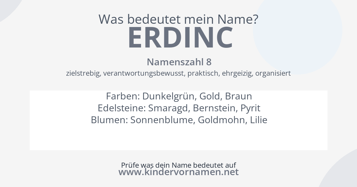 Was bedeutet der Name Erdinc?