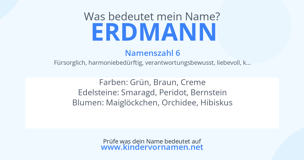 Was bedeutet der Name Erdmann?