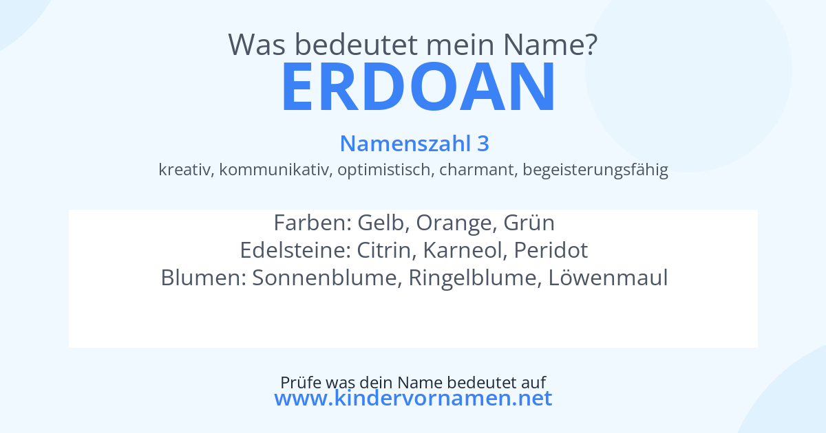 Was bedeutet der Name Erdoan?