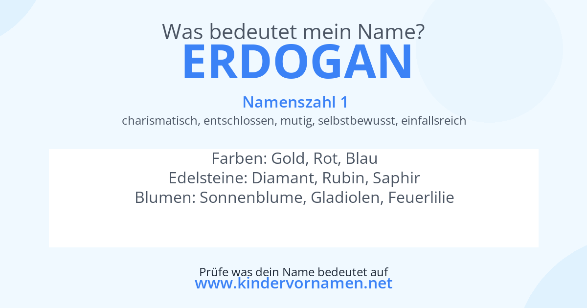 Was bedeutet der Name Erdogan?