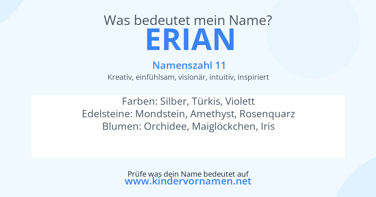 Was bedeutet der Name Erian?