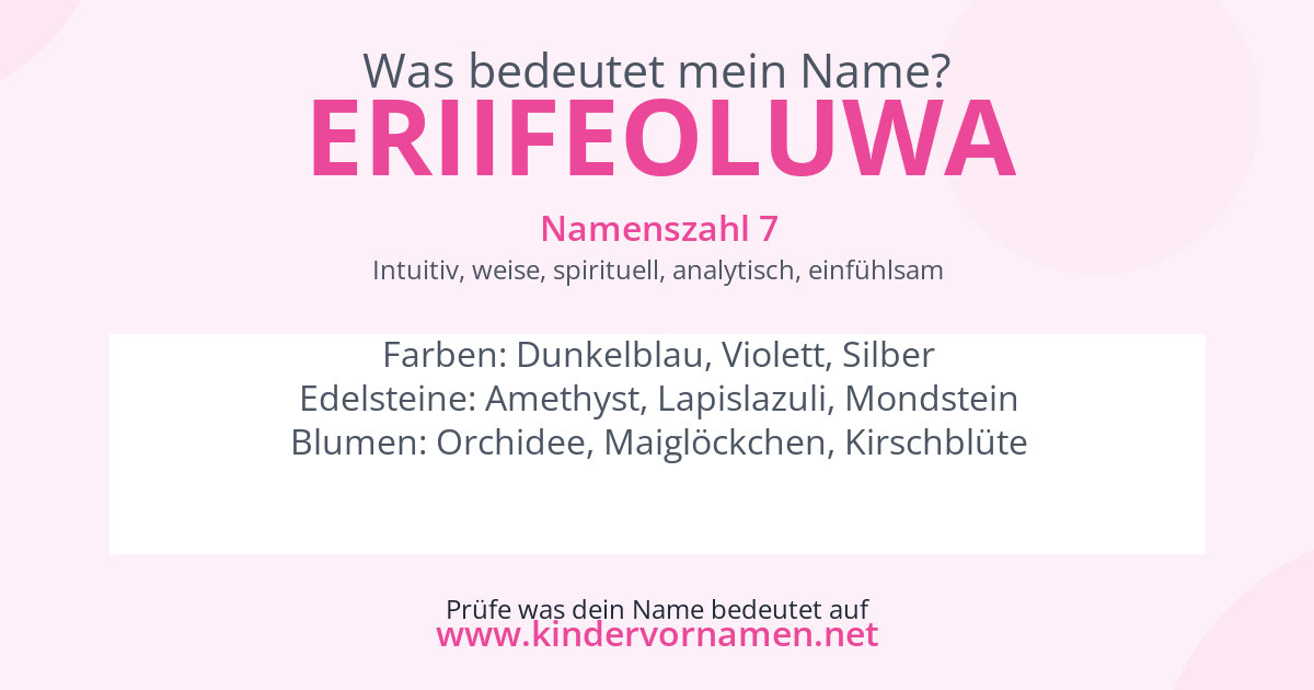 Was bedeutet der Name Eriifeoluwa?