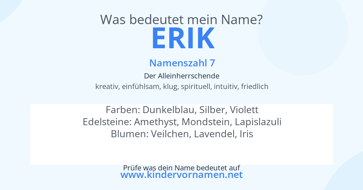 Was bedeutet der Name Erik?