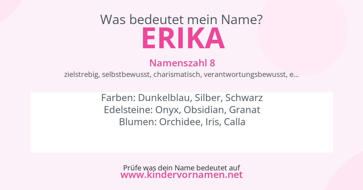 Was bedeutet der Name Erika?