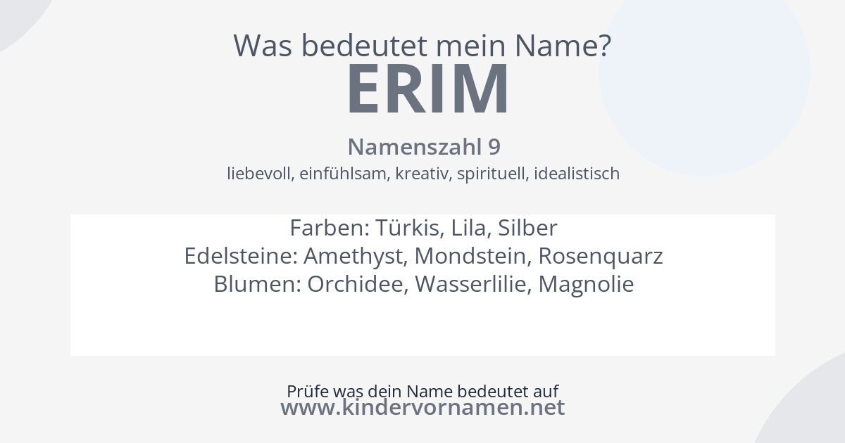 Was bedeutet der Name Erim?