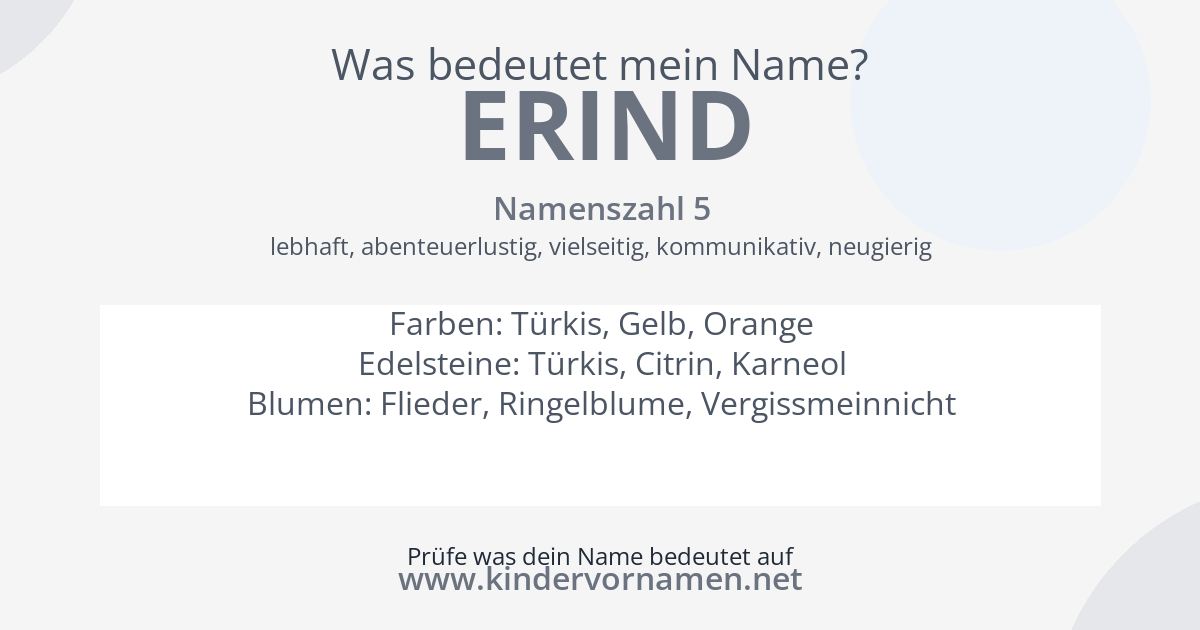 Was bedeutet der Name Erind?
