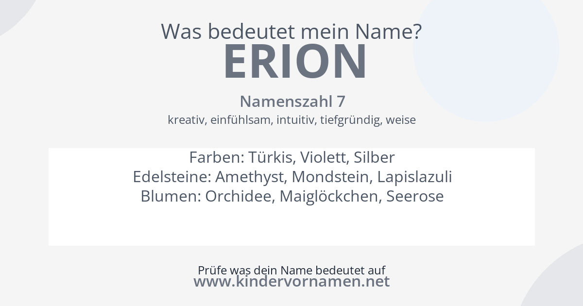 Was bedeutet der Name Erion?