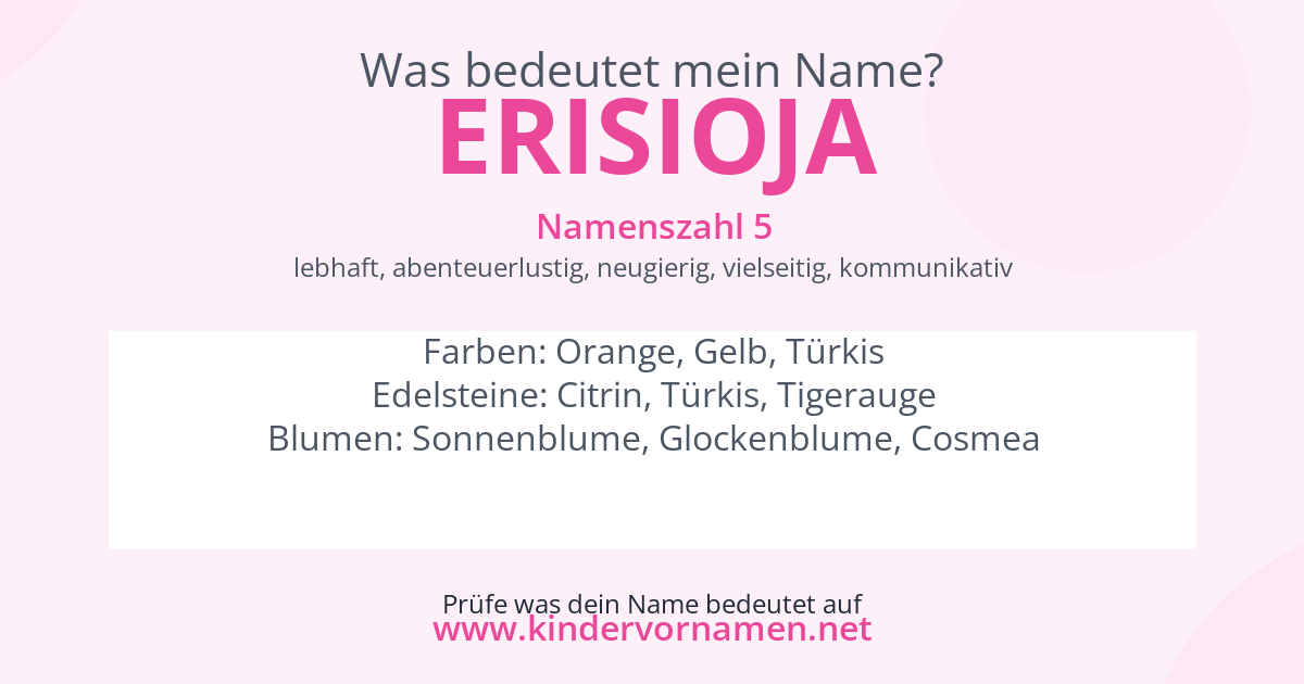 Was bedeutet der Name Erisioja?