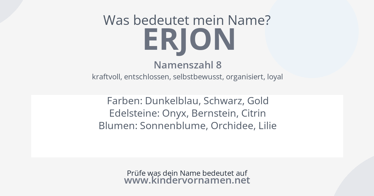 Was bedeutet der Name Erjon?