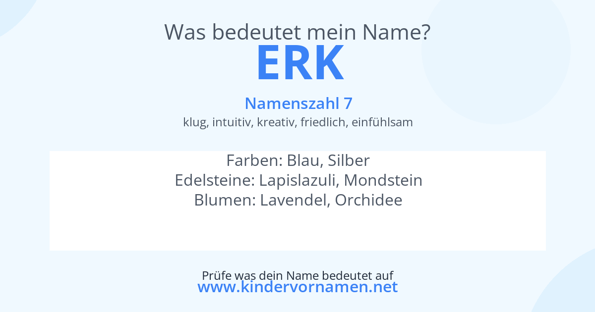 Was bedeutet der Name Erk?