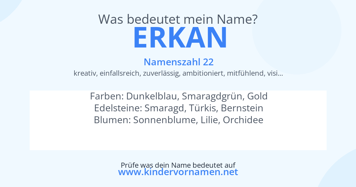 Was bedeutet der Name Erkan?