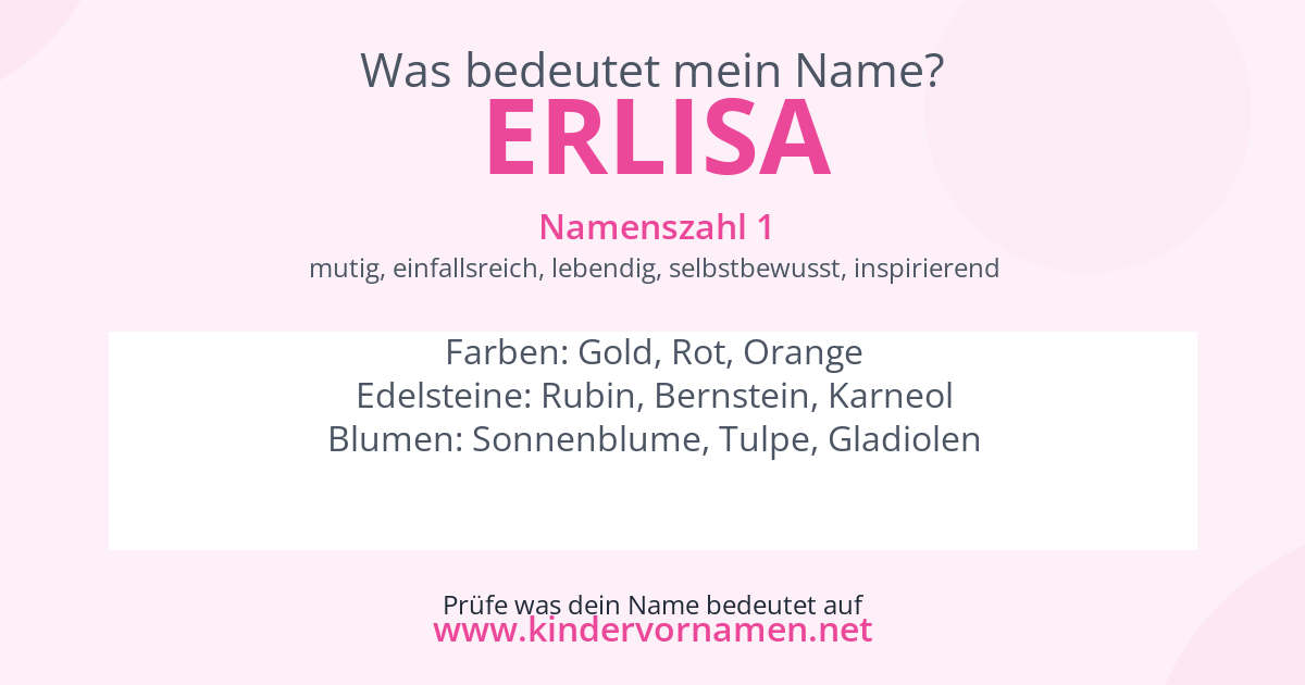 Was bedeutet der Name Erlisa?