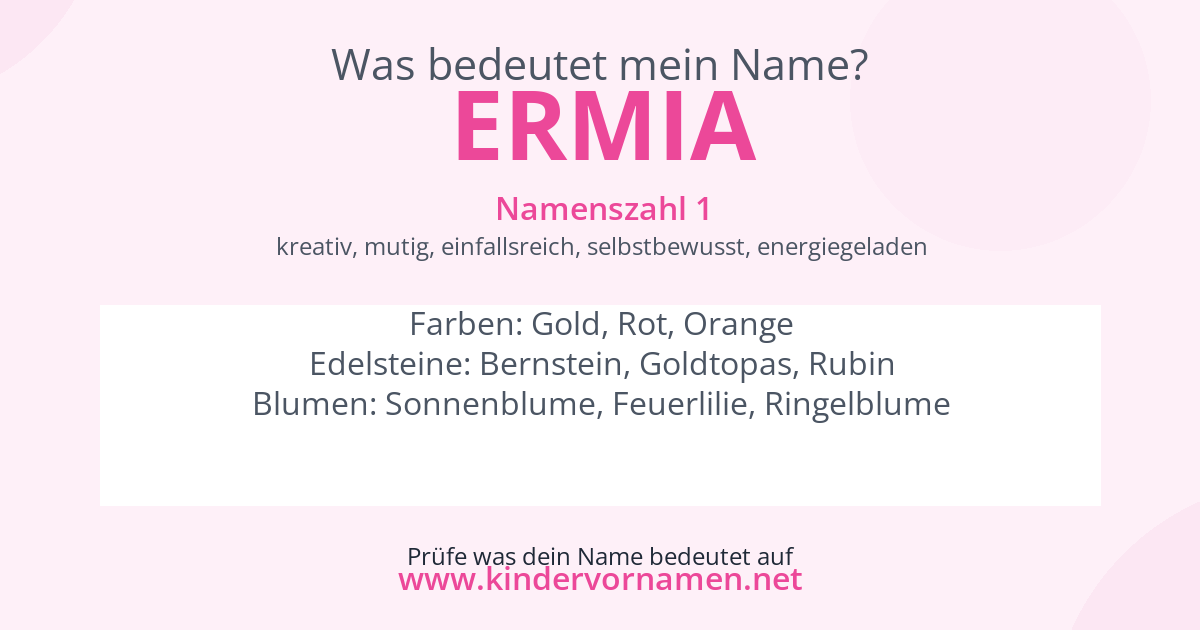 Was bedeutet der Name Ermia?