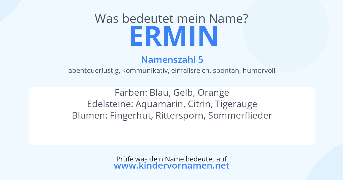Was bedeutet der Name Ermin?