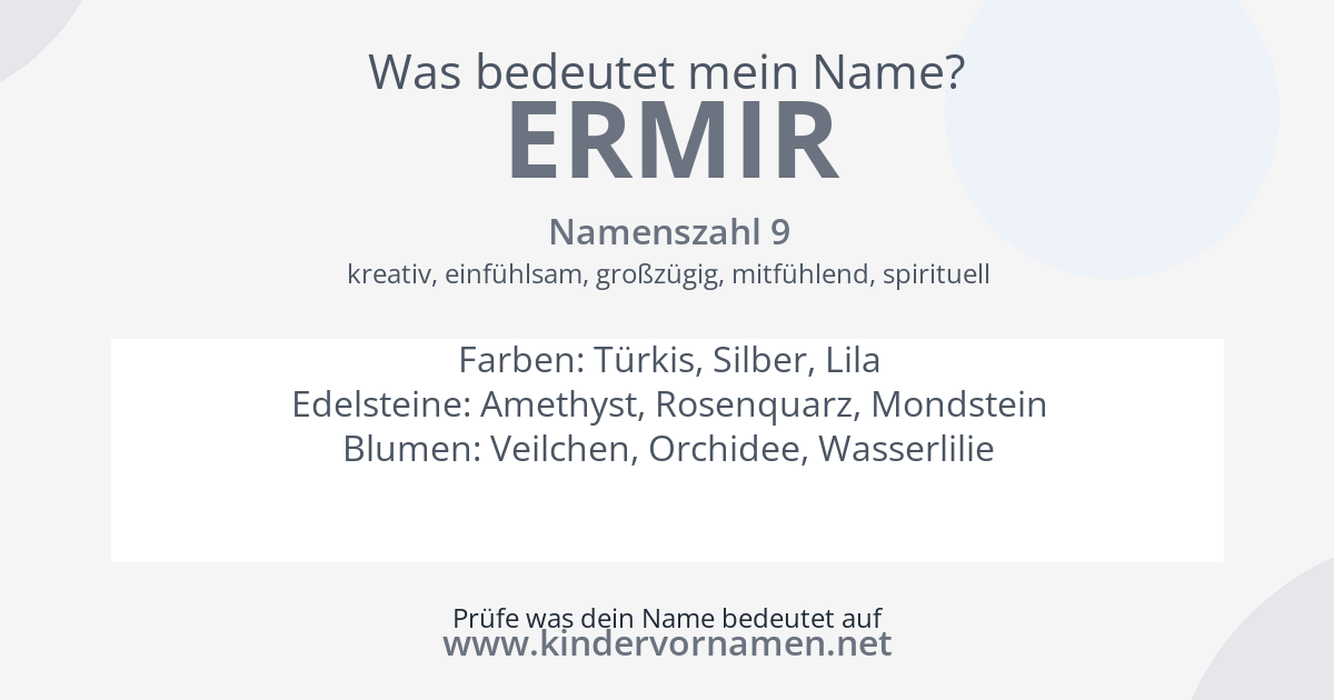 Was bedeutet der Name Ermir?