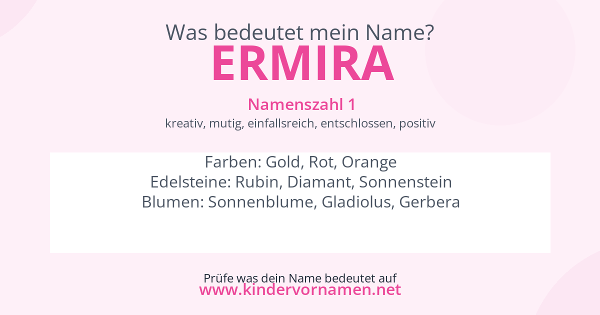 Was bedeutet der Name Ermira?