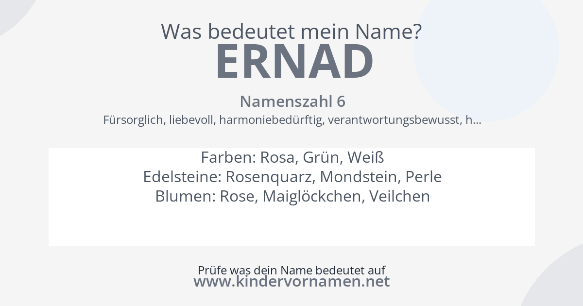 Was bedeutet der Name Ernad?