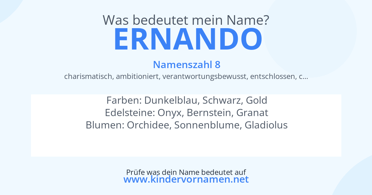 Was bedeutet der Name Ernando?