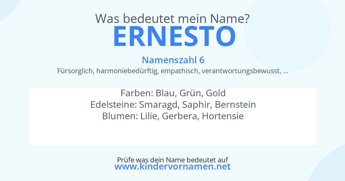 Was bedeutet der Name Ernesto?