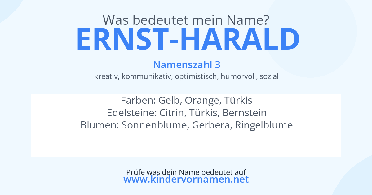 Was bedeutet der Name Ernst-Harald?
