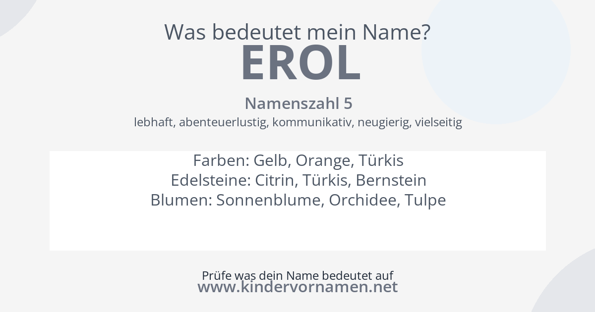 Was bedeutet der Name Erol?