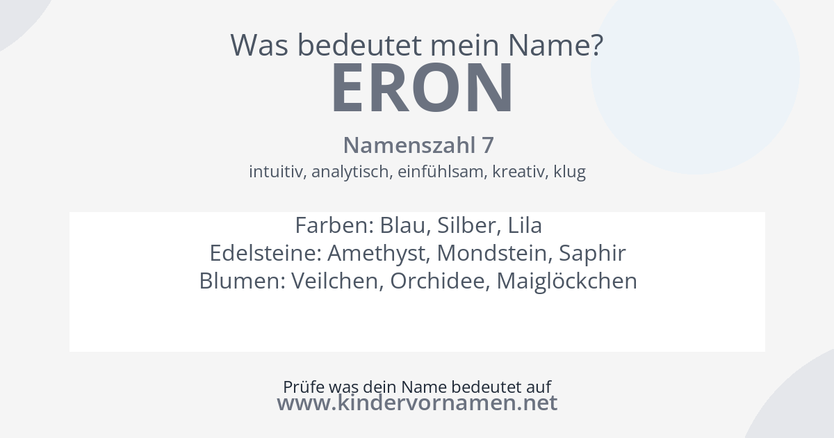 Was bedeutet der Name Eron?
