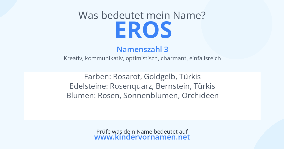 Was bedeutet der Name Eros?