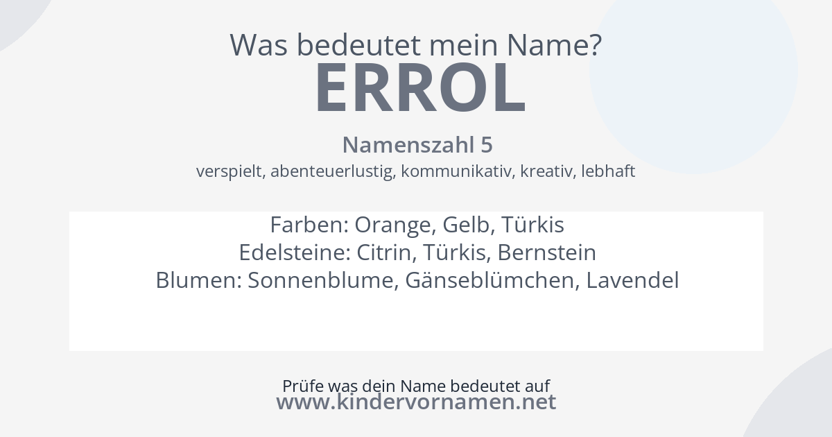 Was bedeutet der Name Errol?