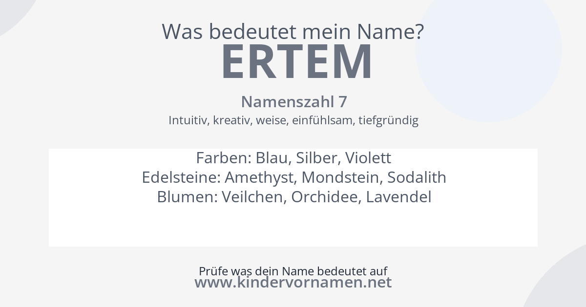Was bedeutet der Name Ertem?