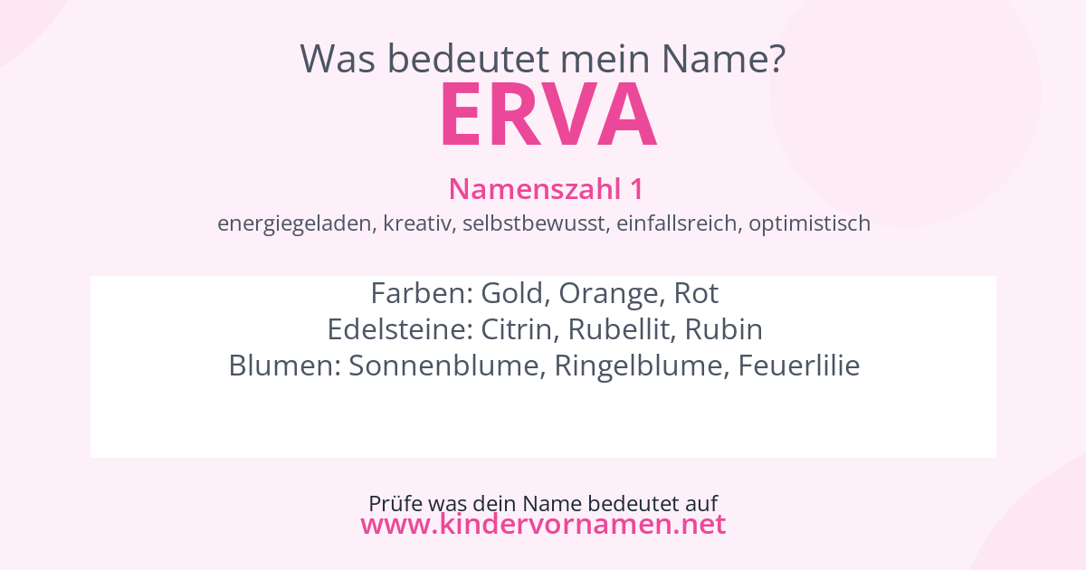 Was bedeutet der Name Erva?