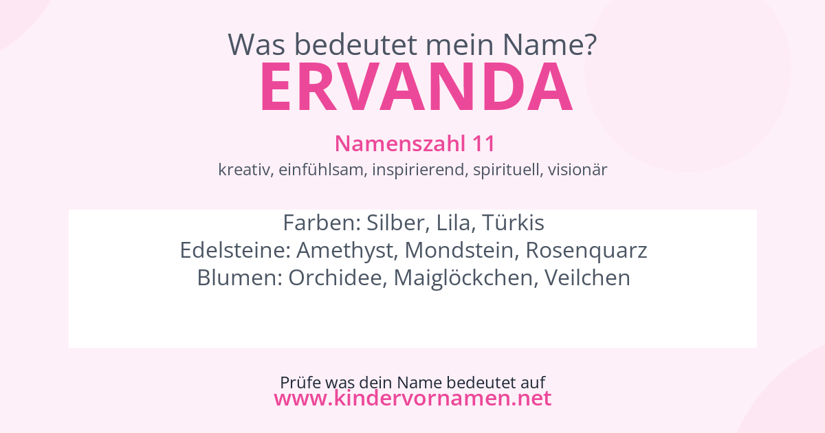 Was bedeutet der Name Ervanda?