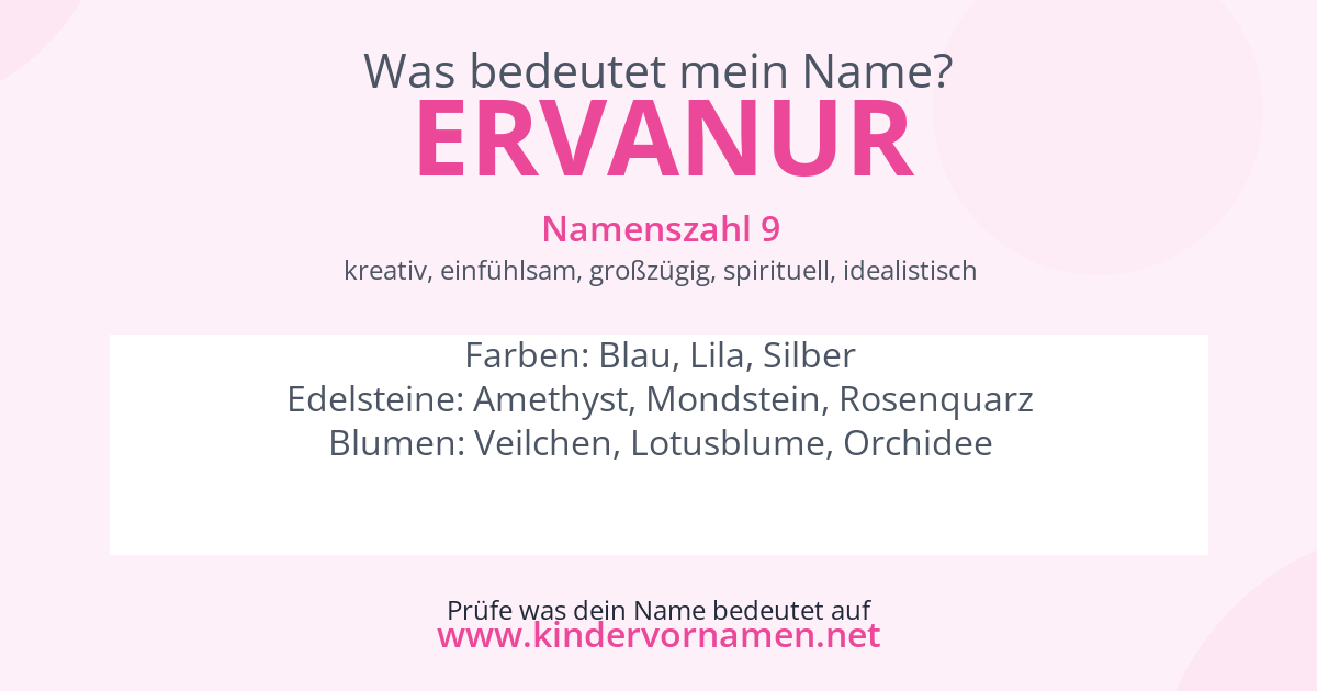 Was bedeutet der Name Ervanur?