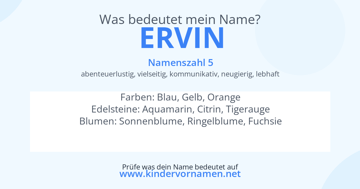 Was bedeutet der Name Ervin?