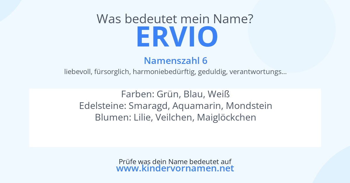Was bedeutet der Name Ervio?