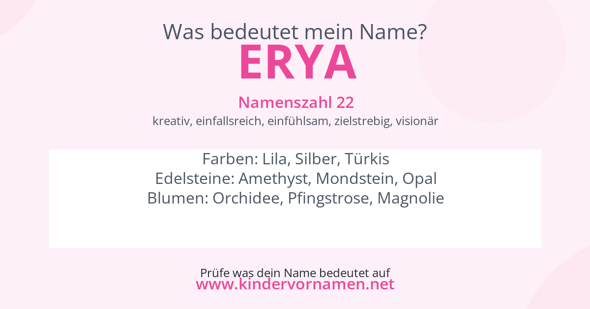 Was bedeutet der Name Erya?
