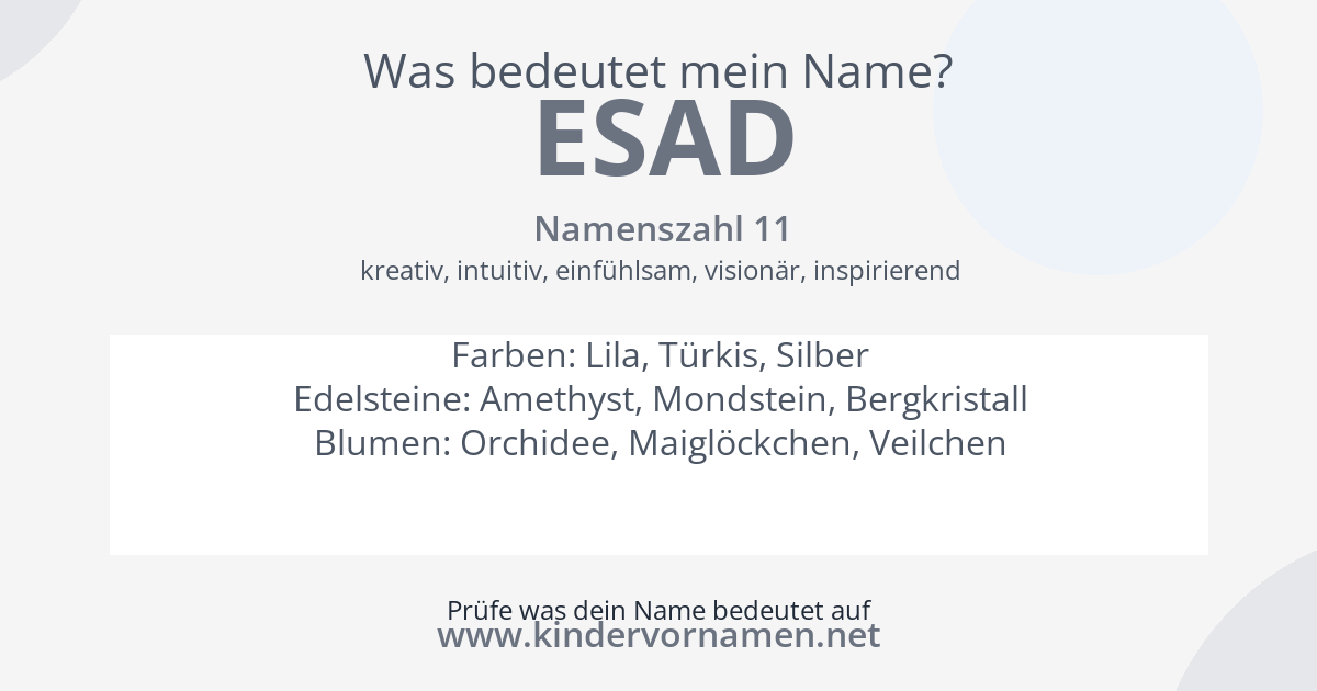 Was bedeutet der Name Esad?